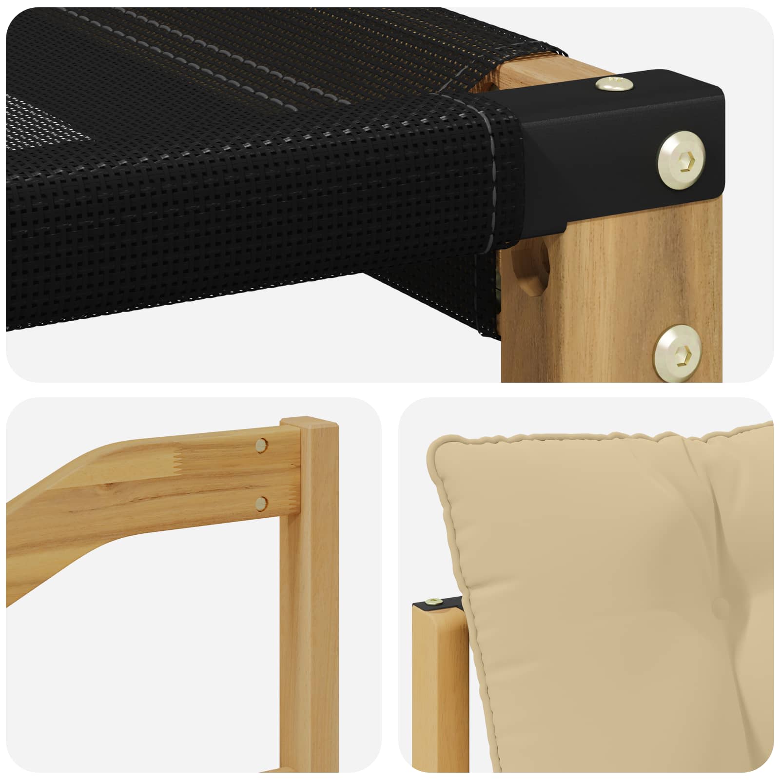 Set vanjskih sofa s jastukom 3 pcs Bijela i bež