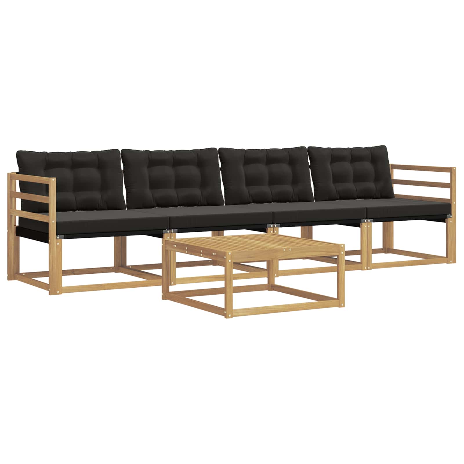 Set vanjskih sofa 5 pcs Bijela i crna 79 x 79 x 37 cm
