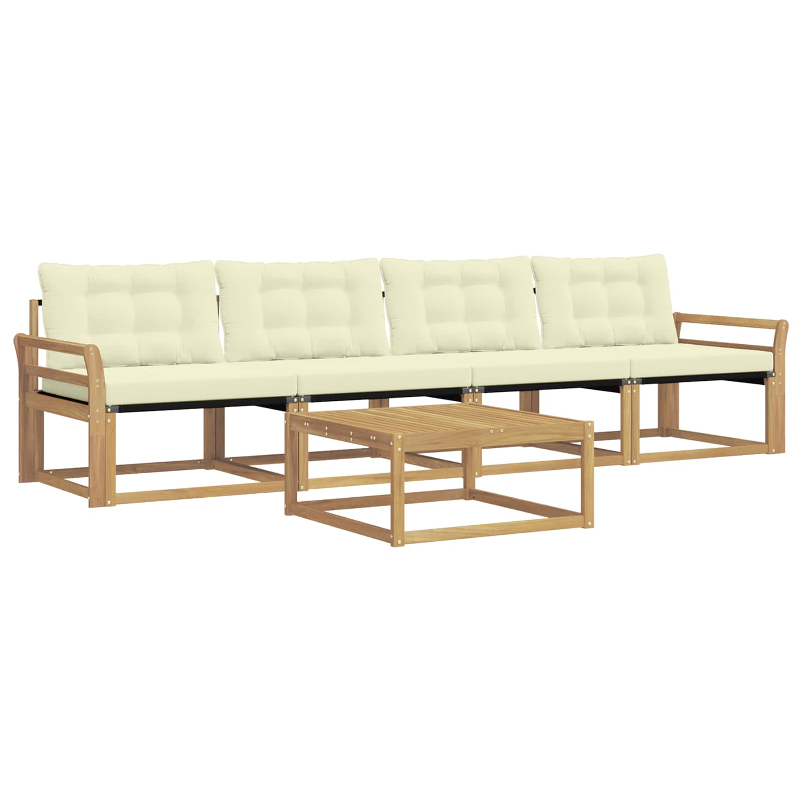 Set vanjskih sofa 5 pcs Bijela i krem