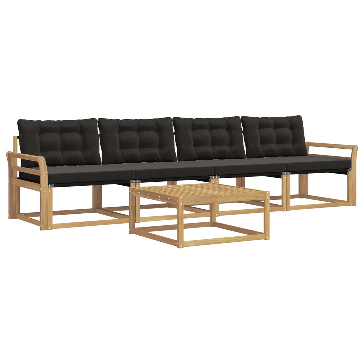 Set vanjskih sofa 5 kom. Bijela i crna