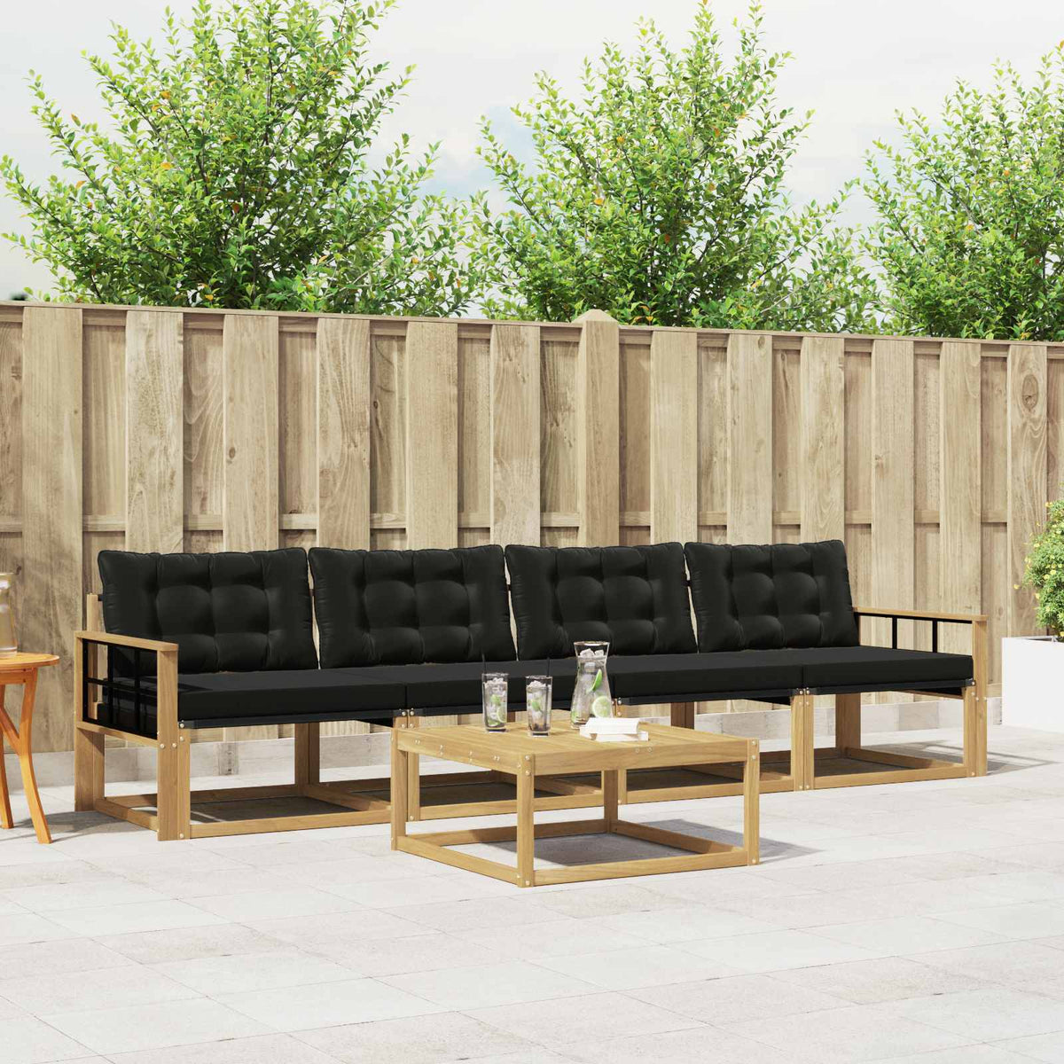 Set vanjskih sofa 5 kom. Bijela i crna