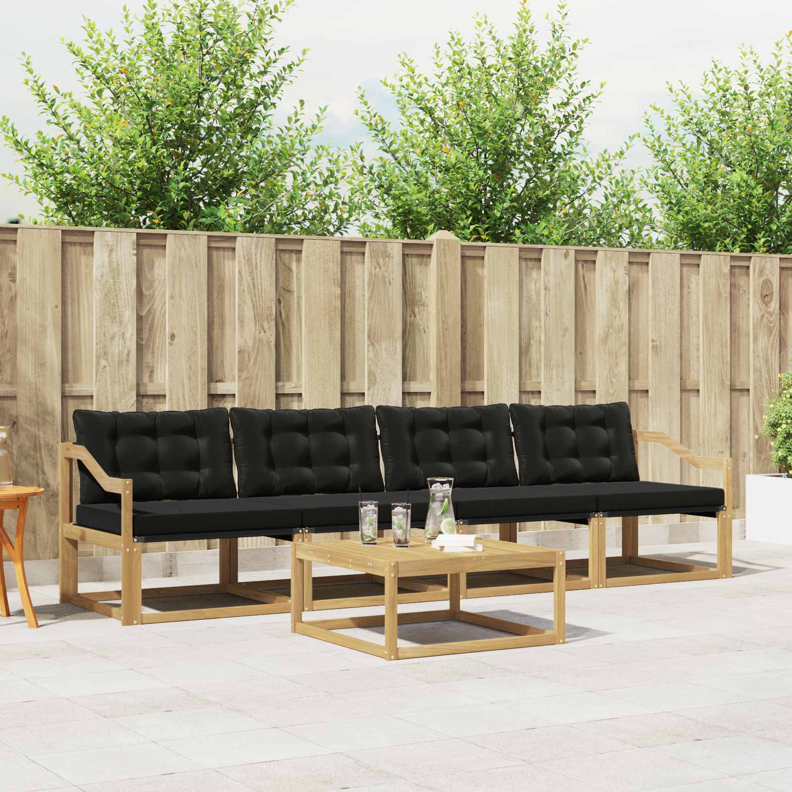 Set vanjskih sofa 5 pcs Bijela i crna 79 x 79 x 37 cm