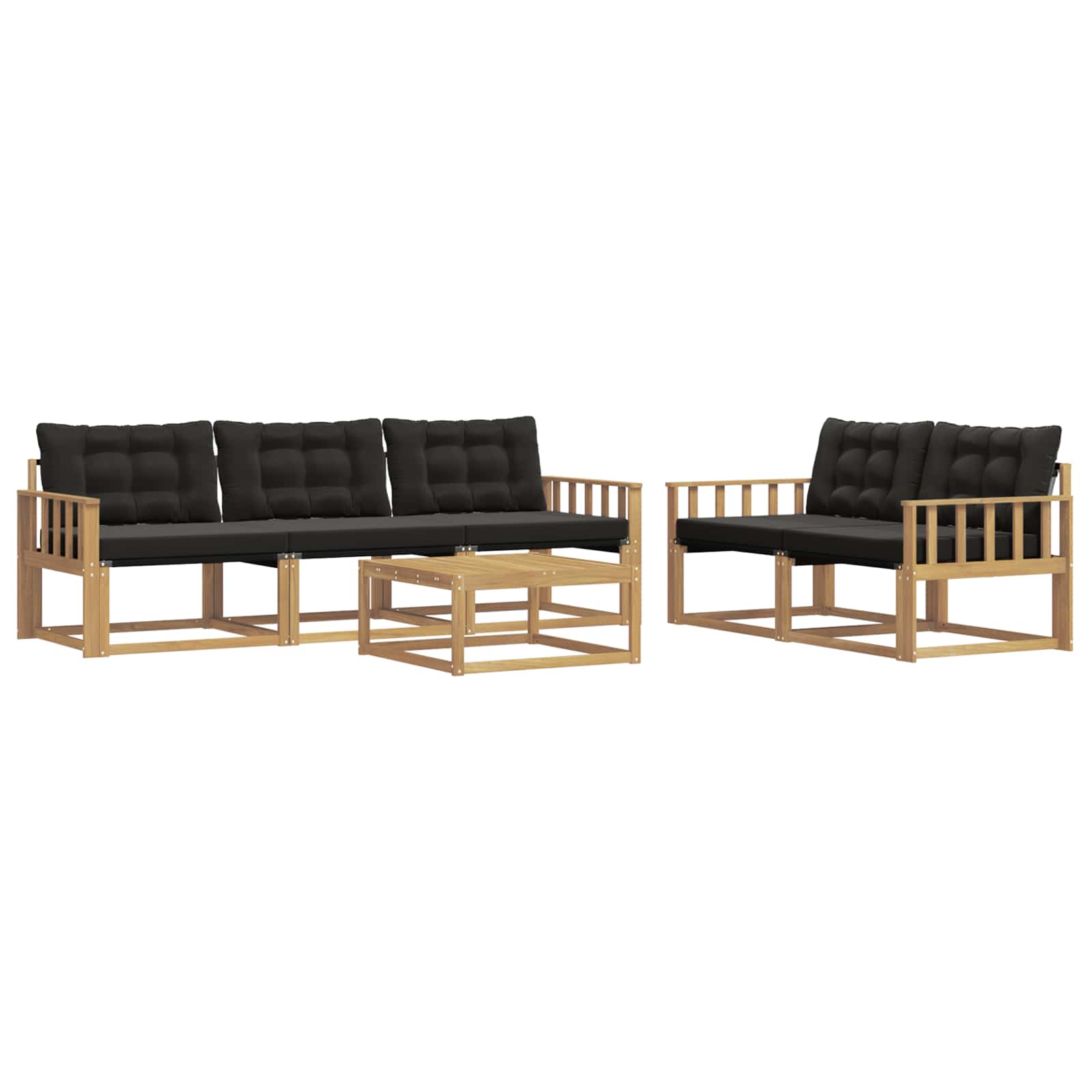 Set vanjskih sofa 6 pcs Bijela i crna 79 x 79 x 37 cm