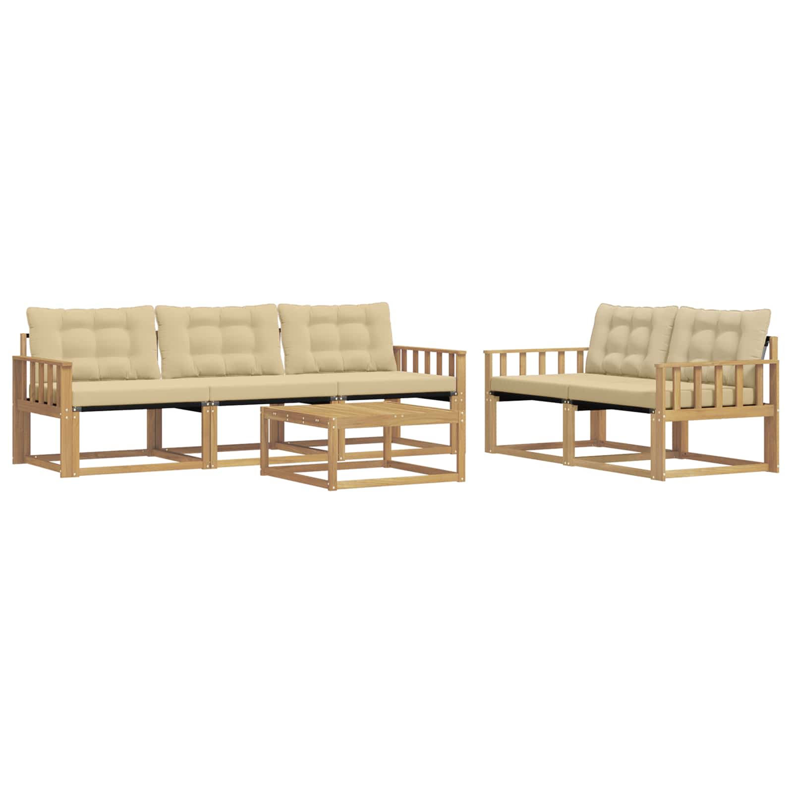 Set vanjskih sofa 6 pcs Bijela i bež 79 x 79 x 37 cm
