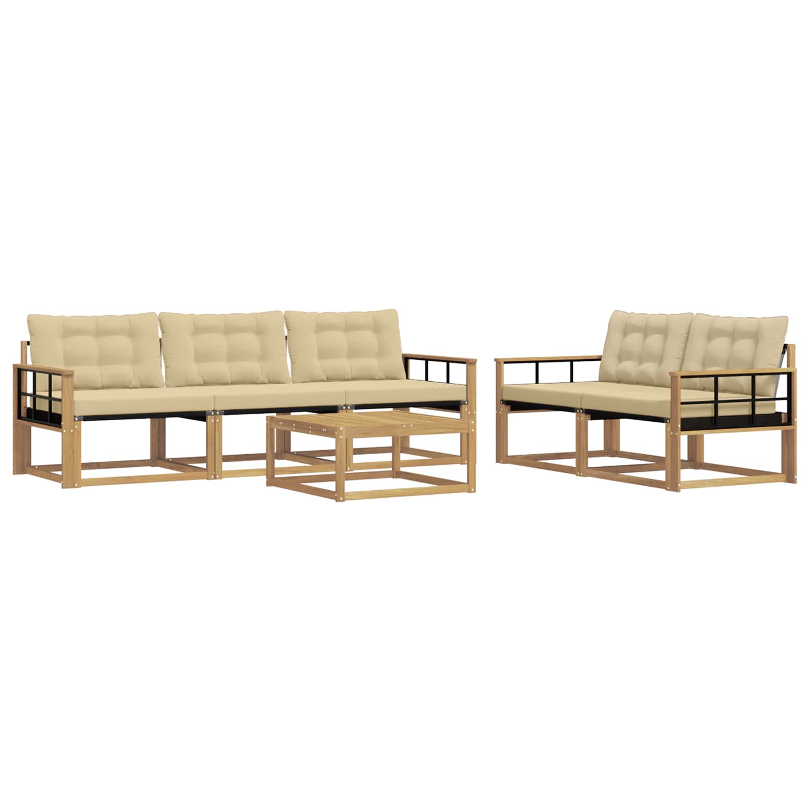 Set vanjskih sofa 6 pcs Bijela i bež 79 x 79 x 37 cm
