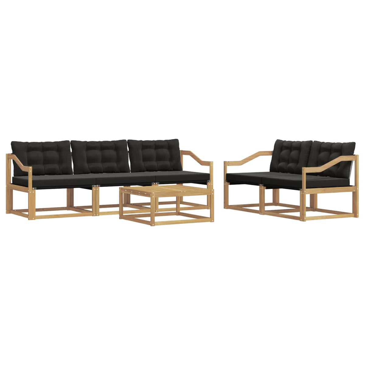 Set vanjskih sofa 6 kom. Bijela i crna