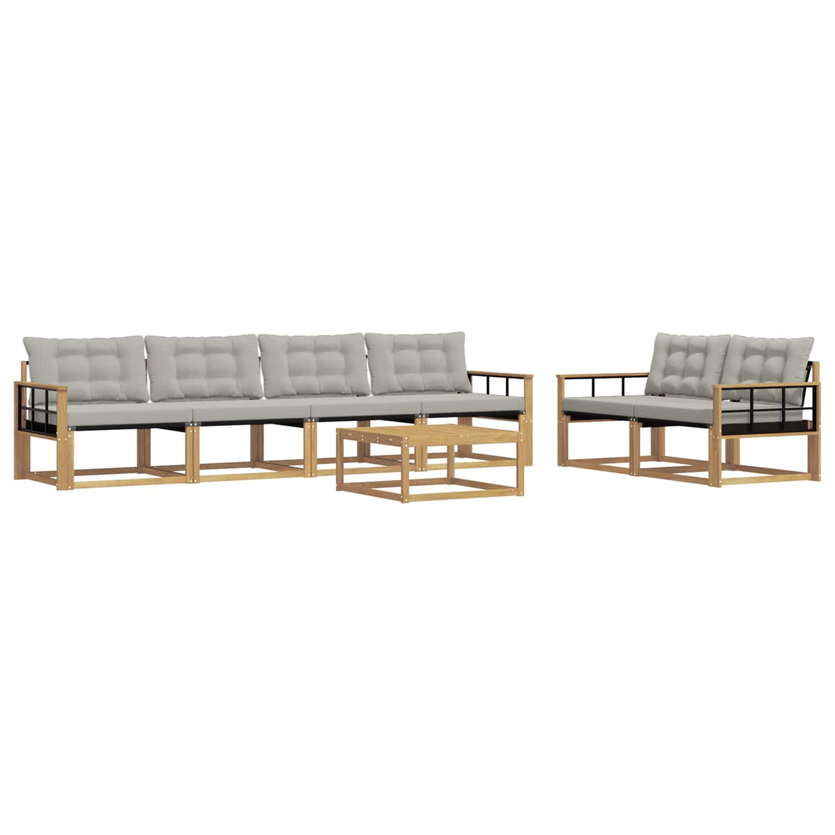 Set vanjskih sofa 7 kom. Bijela i svjetlosiva