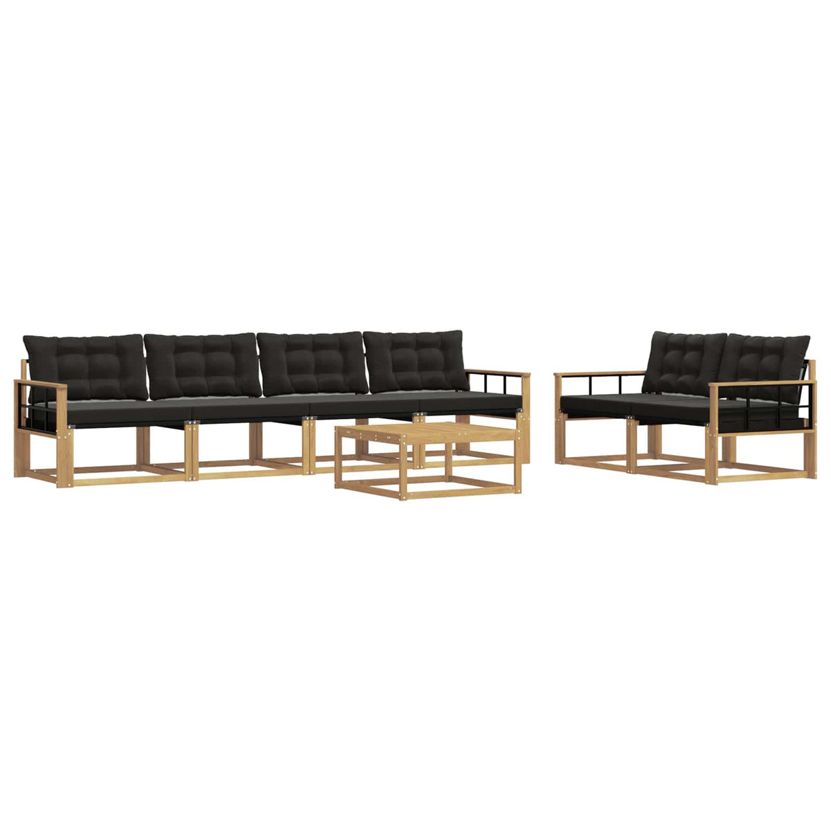 Set vanjskih sofa 7 kom. Bijela i crna