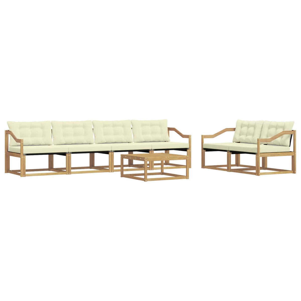 Set vanjskih sofa 7 kom. Bijela i krem