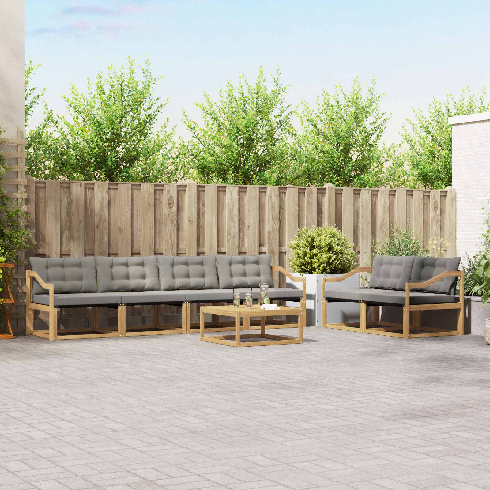 Set vanjskih sofa 7 pcs Bijela i svjetlosiva 79 x 79 x 37 cm
