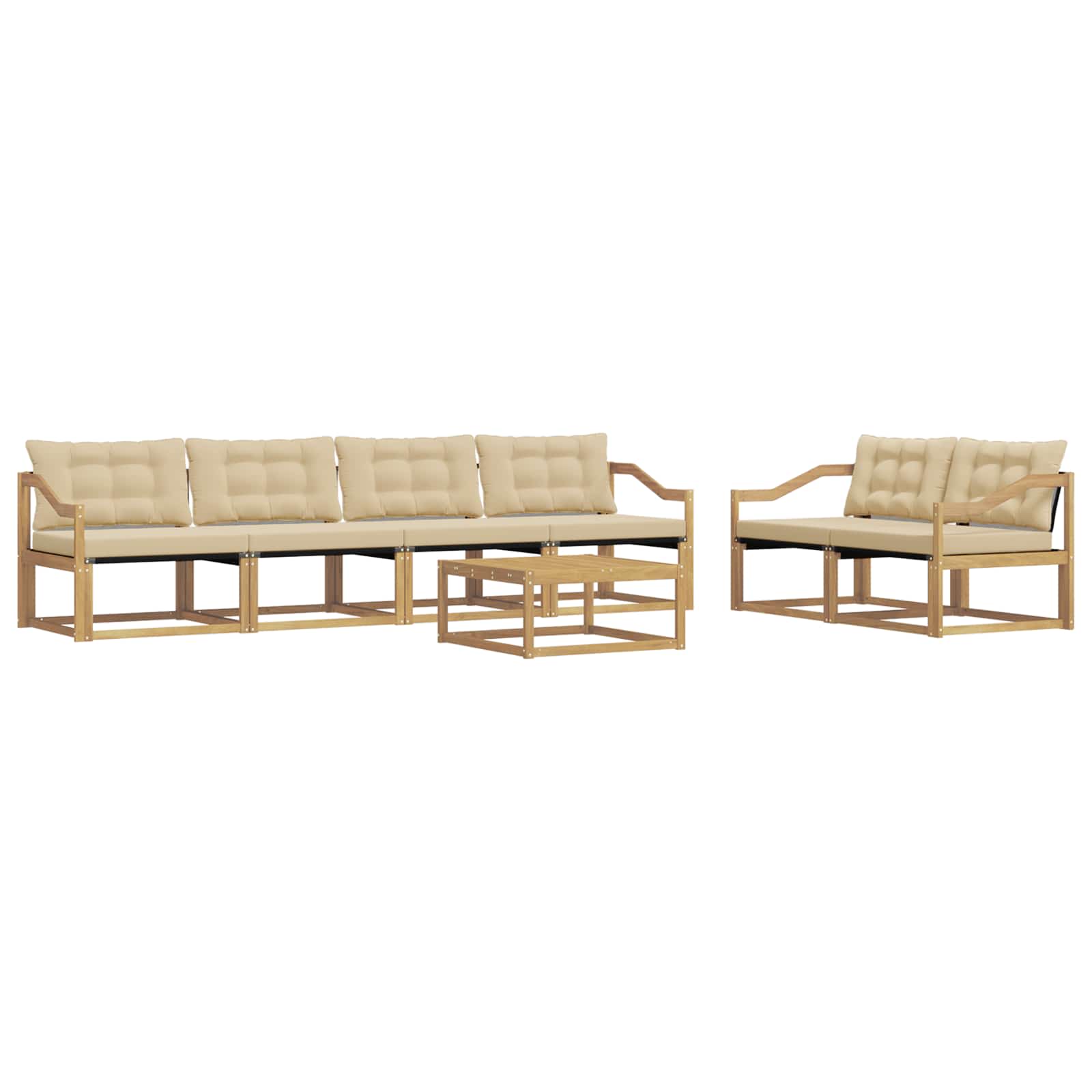 Set vanjskih sofa 7 kom. Bijela i bež