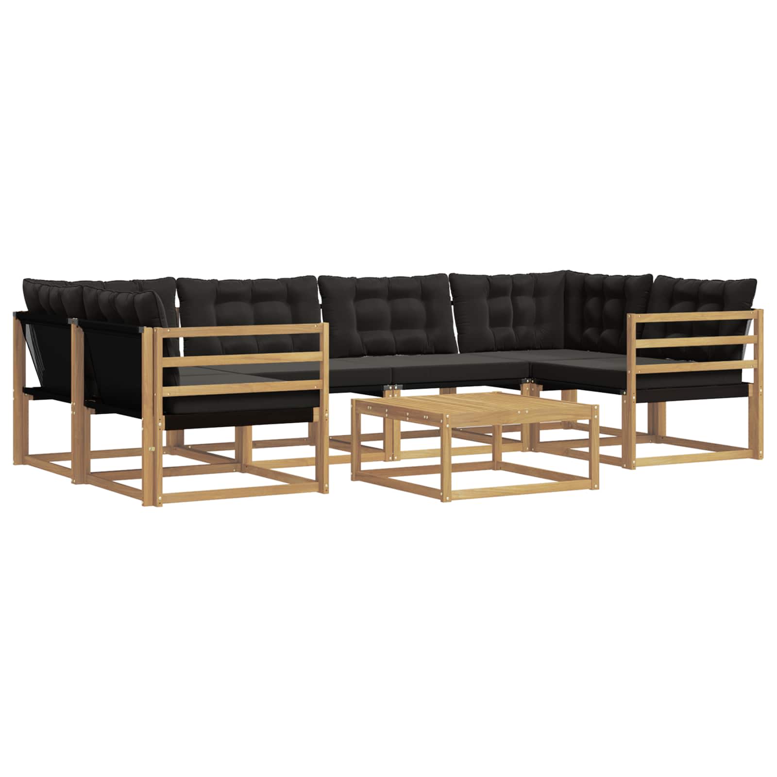 Set vanjskih sofa 7 pcs Bijela i crna 79 x 79 x 37 cm