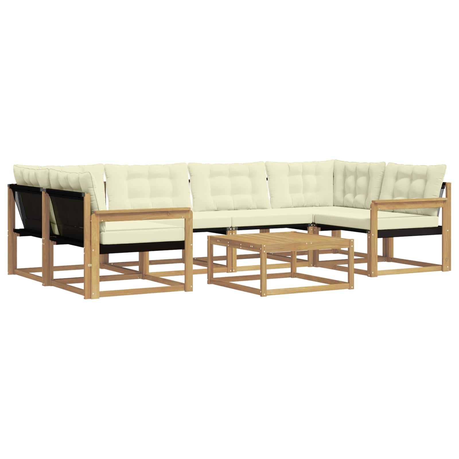 Set vanjskih sofa 7 pcs Bijela i krem 79 x 79 x 37 cm