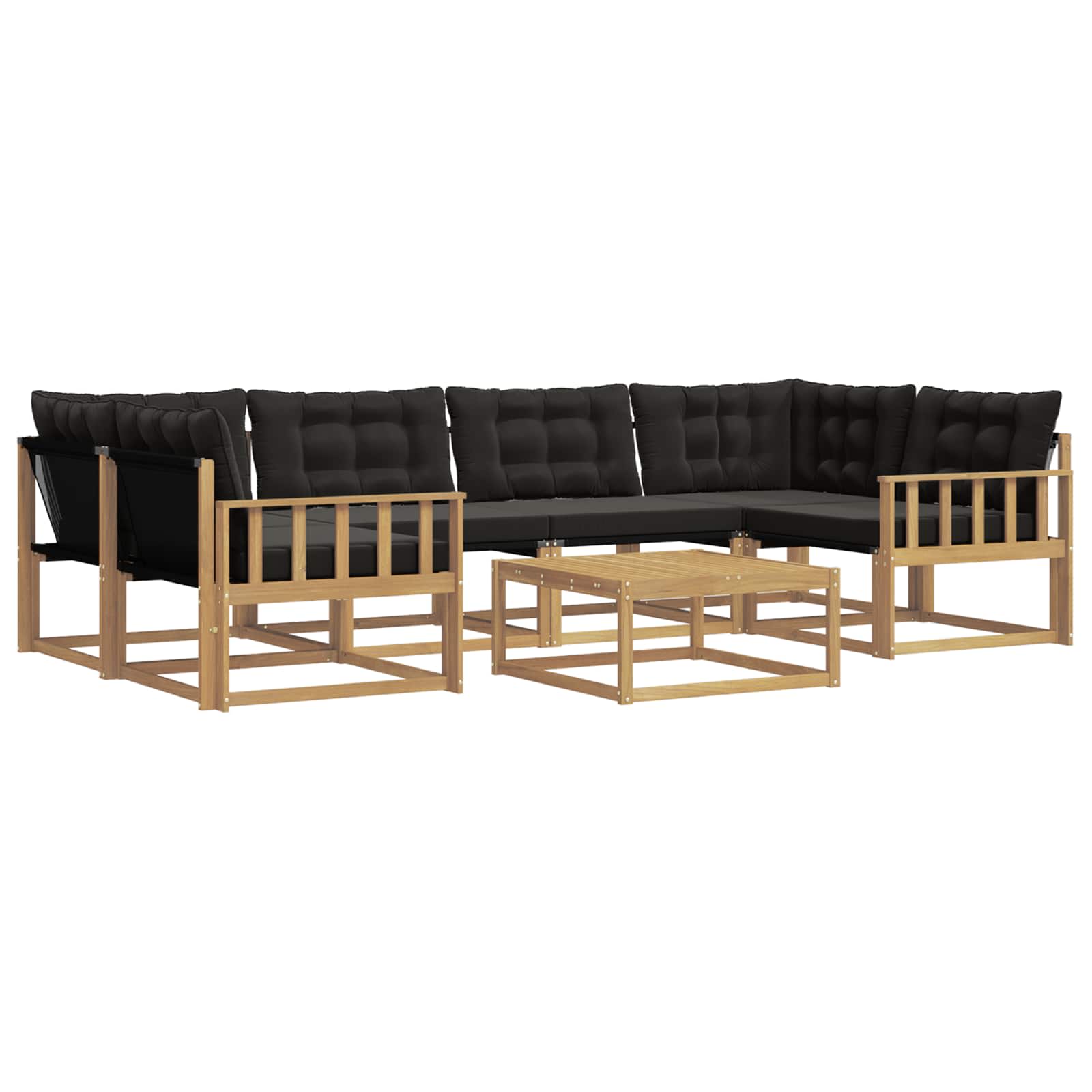 Set vanjskih sofa 7 pcs Bijela i crna 79 x 79 x 37 cm