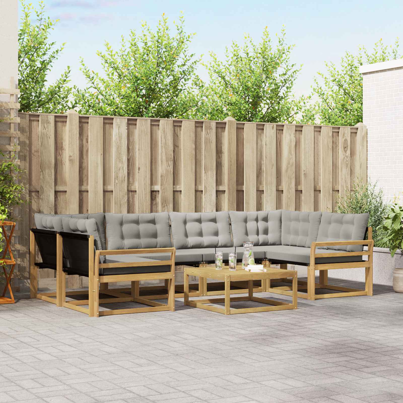 Set vanjskih sofa 7 pcs Bijela i svjetlosiva 79 x 79 x 37 cm