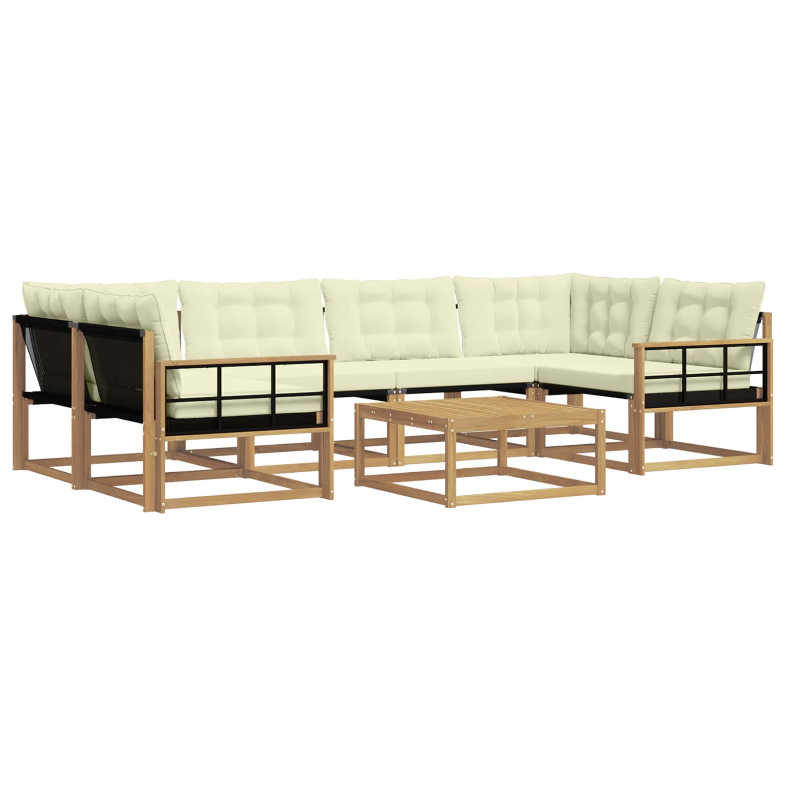 Set vanjskih sofa 7 pcs Bijela i krem 79 x 79 x 37 cm