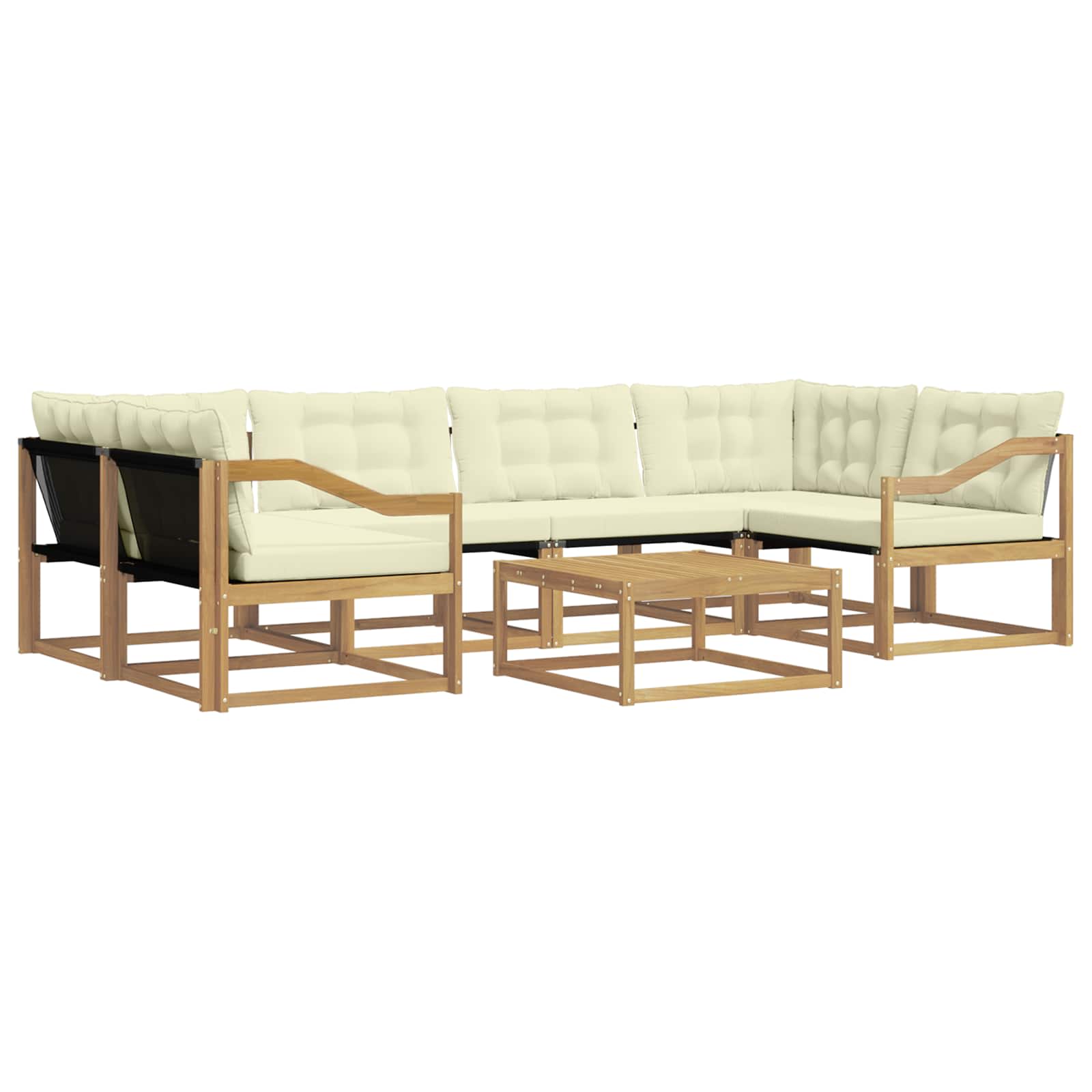 Set vanjskih sofa 7 pcs Bijela i krem 79 x 79 x 37 cm