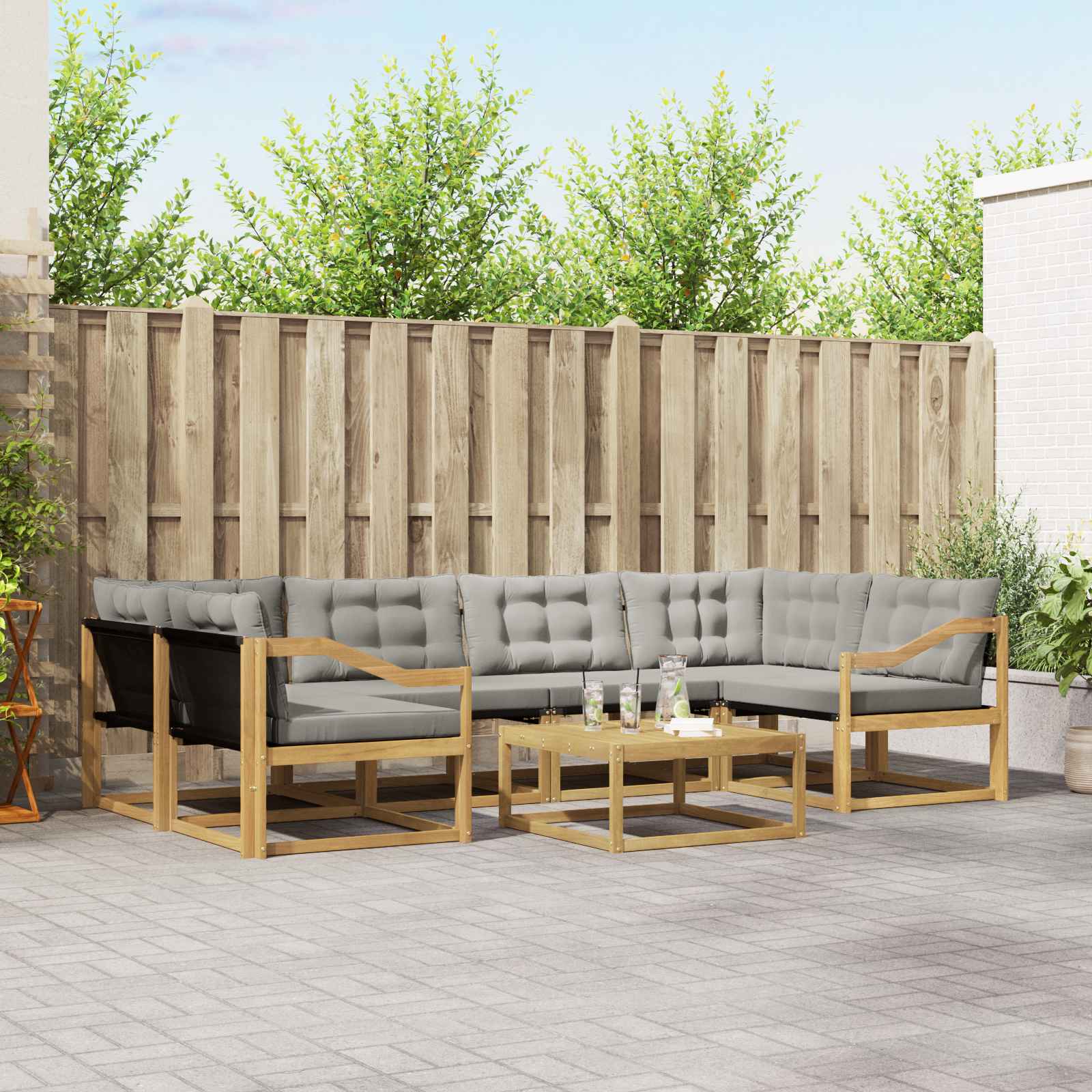 Set vanjskih sofa 7 pcs Bijela i svjetlosiva 79 x 79 x 37 cm