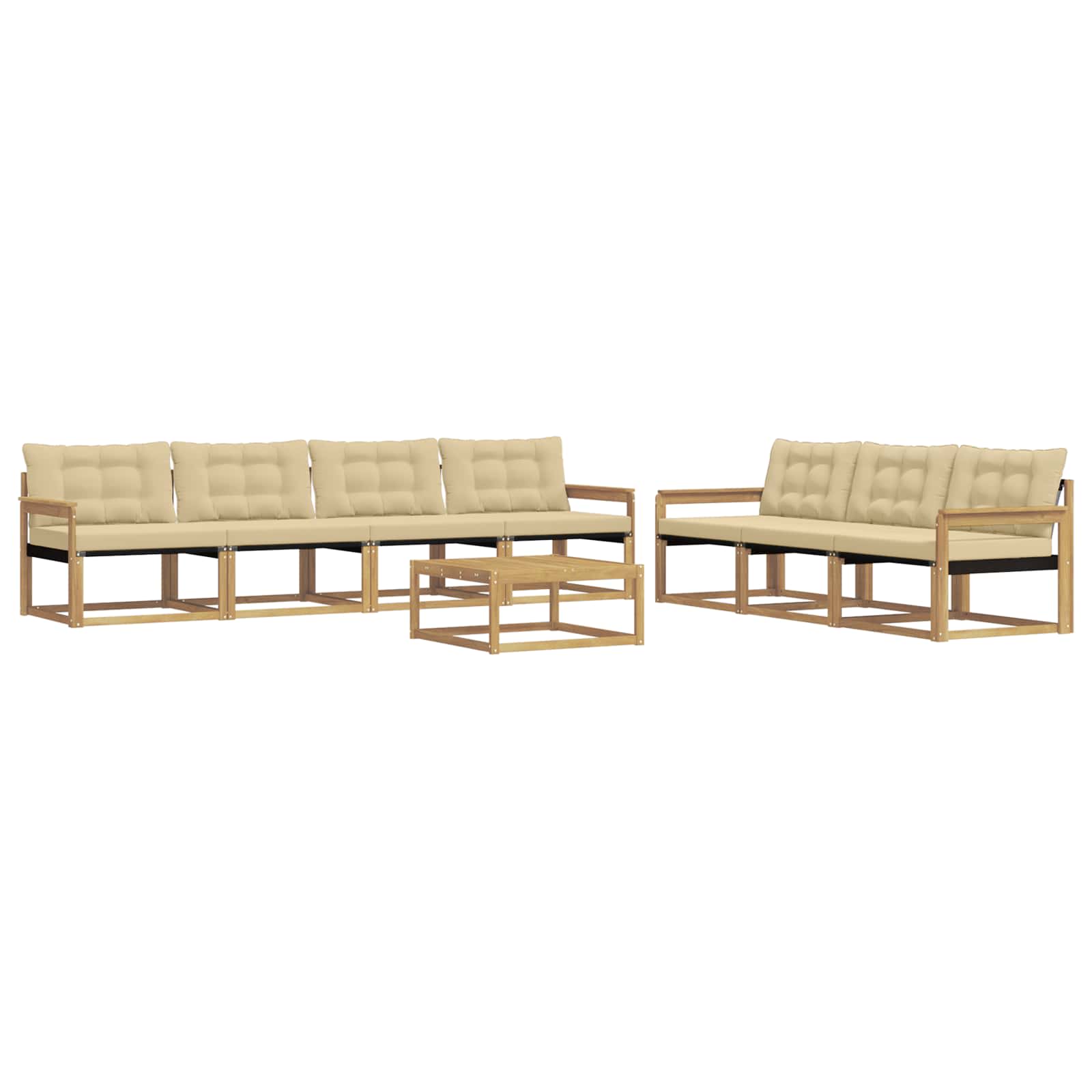 Set vanjskih sofa 8 pcs Bijela i bež