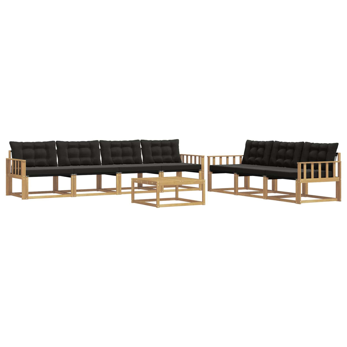 Set vanjskih sofa 8 kom. Bijela i crna