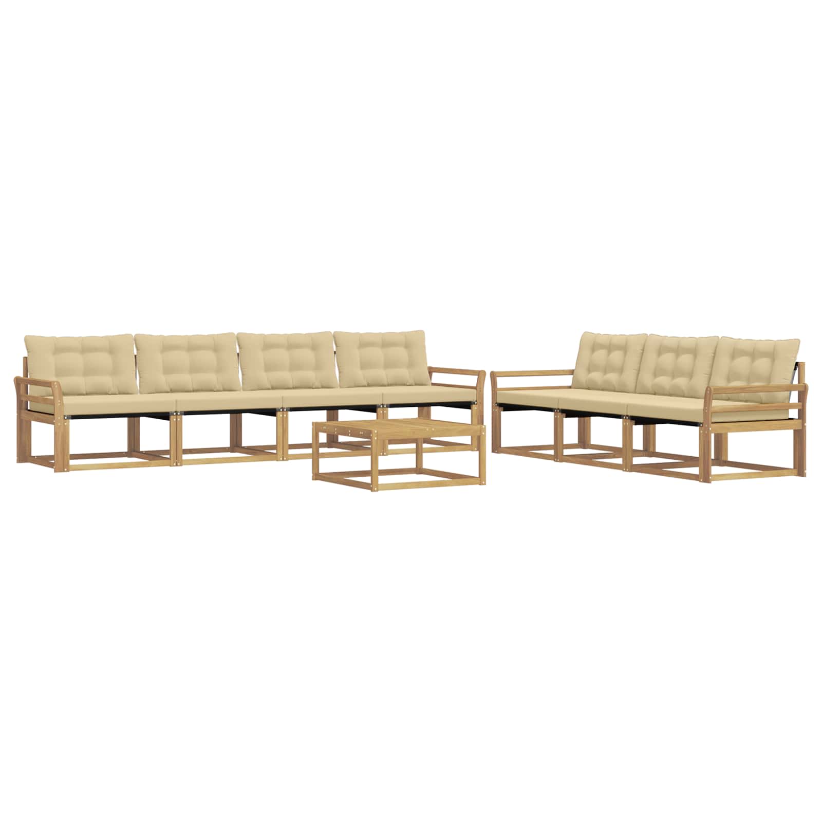 Set vanjskih sofa 8 pcs Bijela i bež
