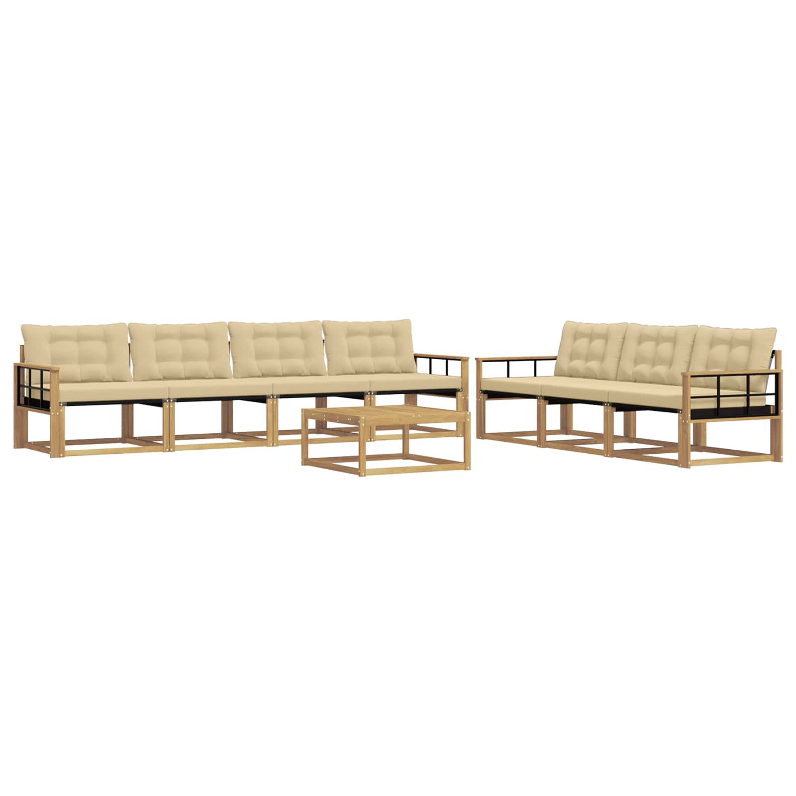 Set vanjskih sofa 8 pcs Bijela i bež