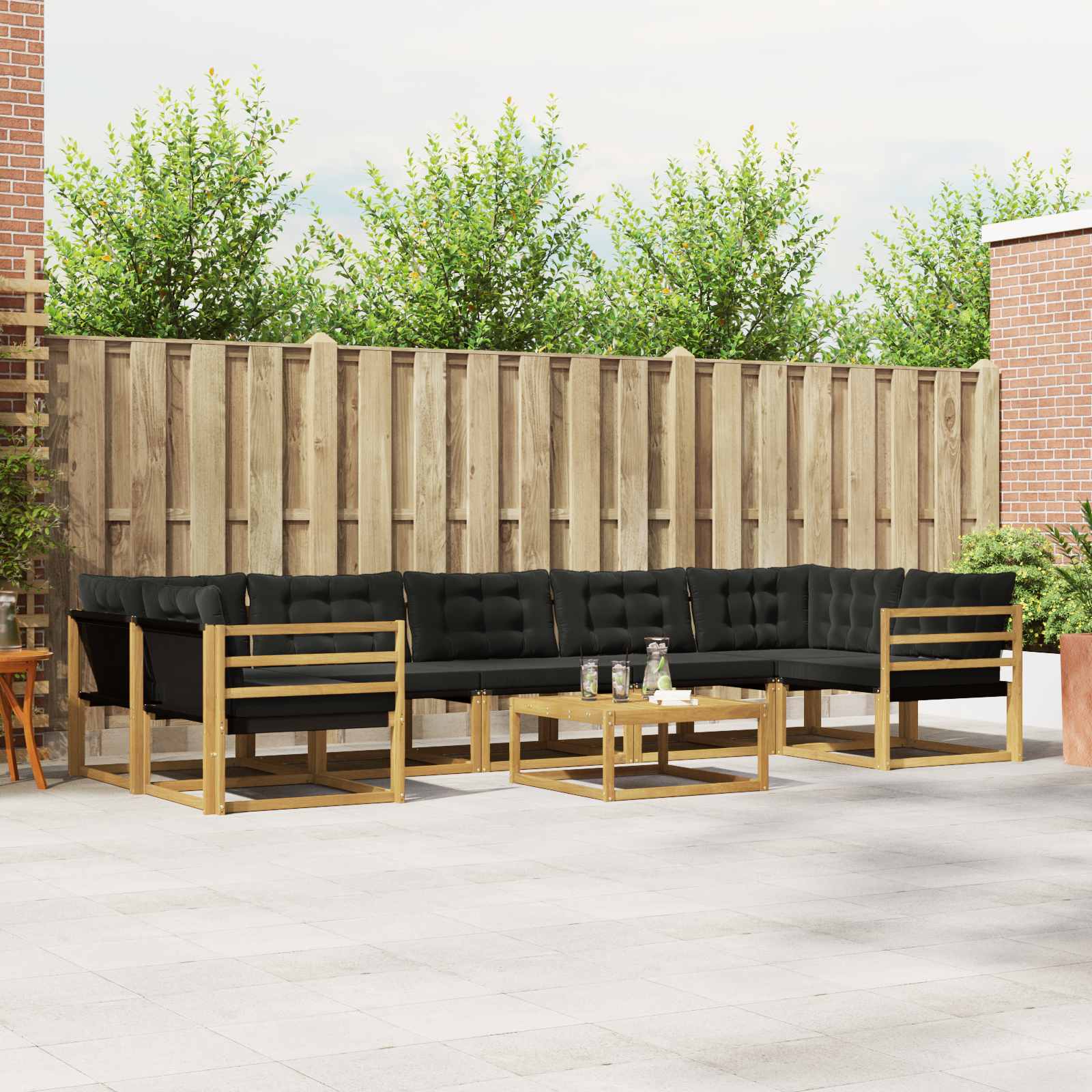 Set vanjskih sofa 8 pcs Bijela i crna 79 x 79 x 37 cm