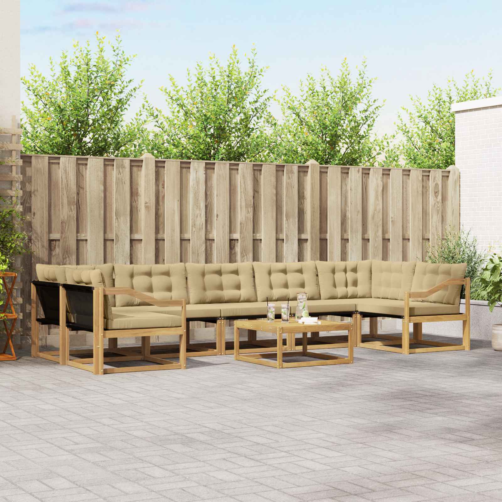 Set vanjskih sofa 8 pcs Bijela i bež 79 x 79 x 37 cm