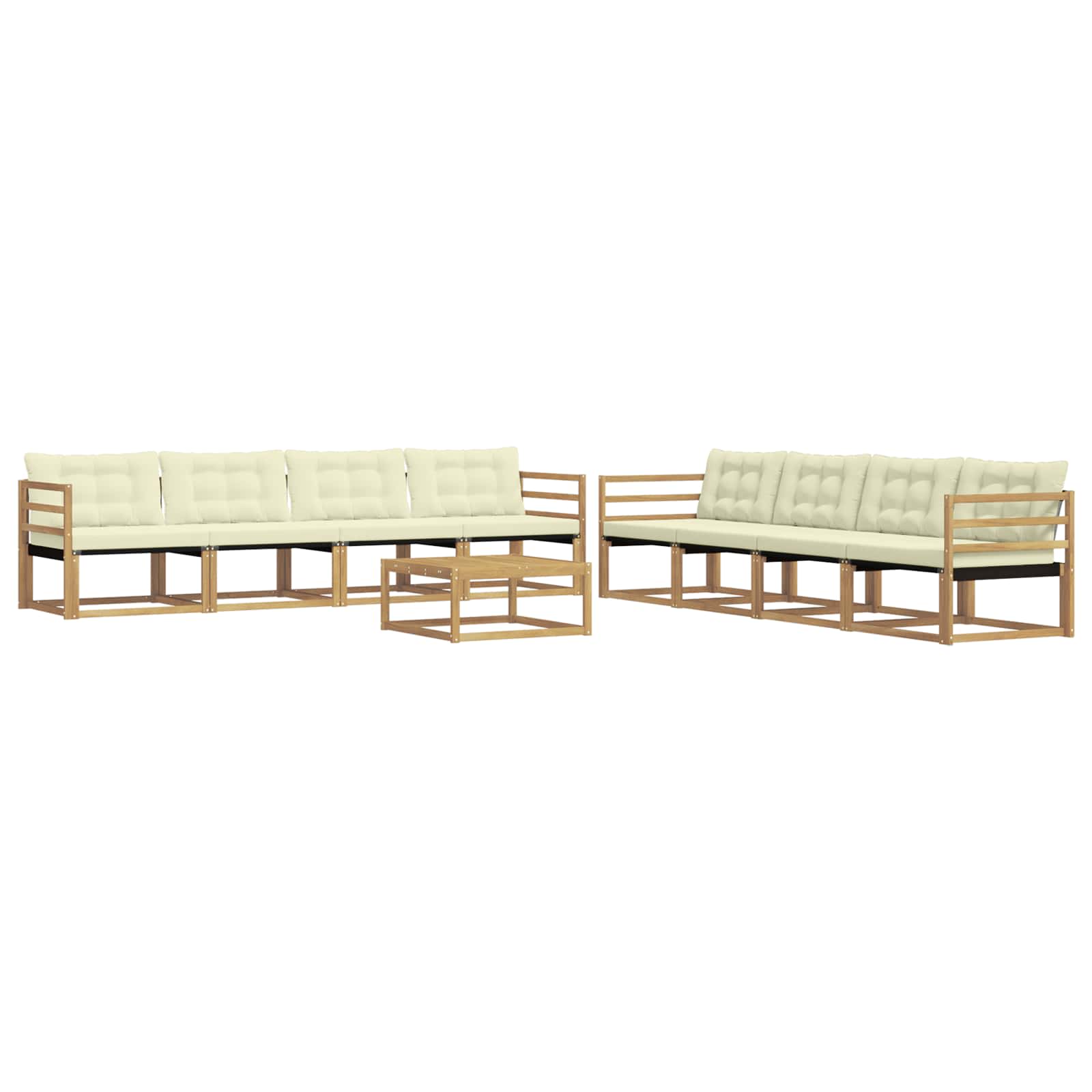 Set vanjskih sofa 9 pcs Bijela i krem 79 x 79 x 37 cm