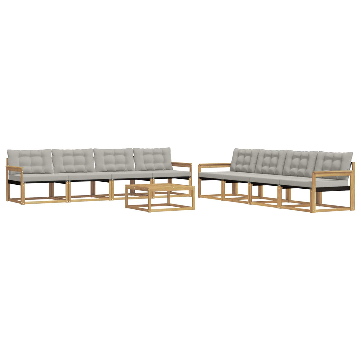 Set vanjskih sofa 9 kom. Bijela i svjetlosiva