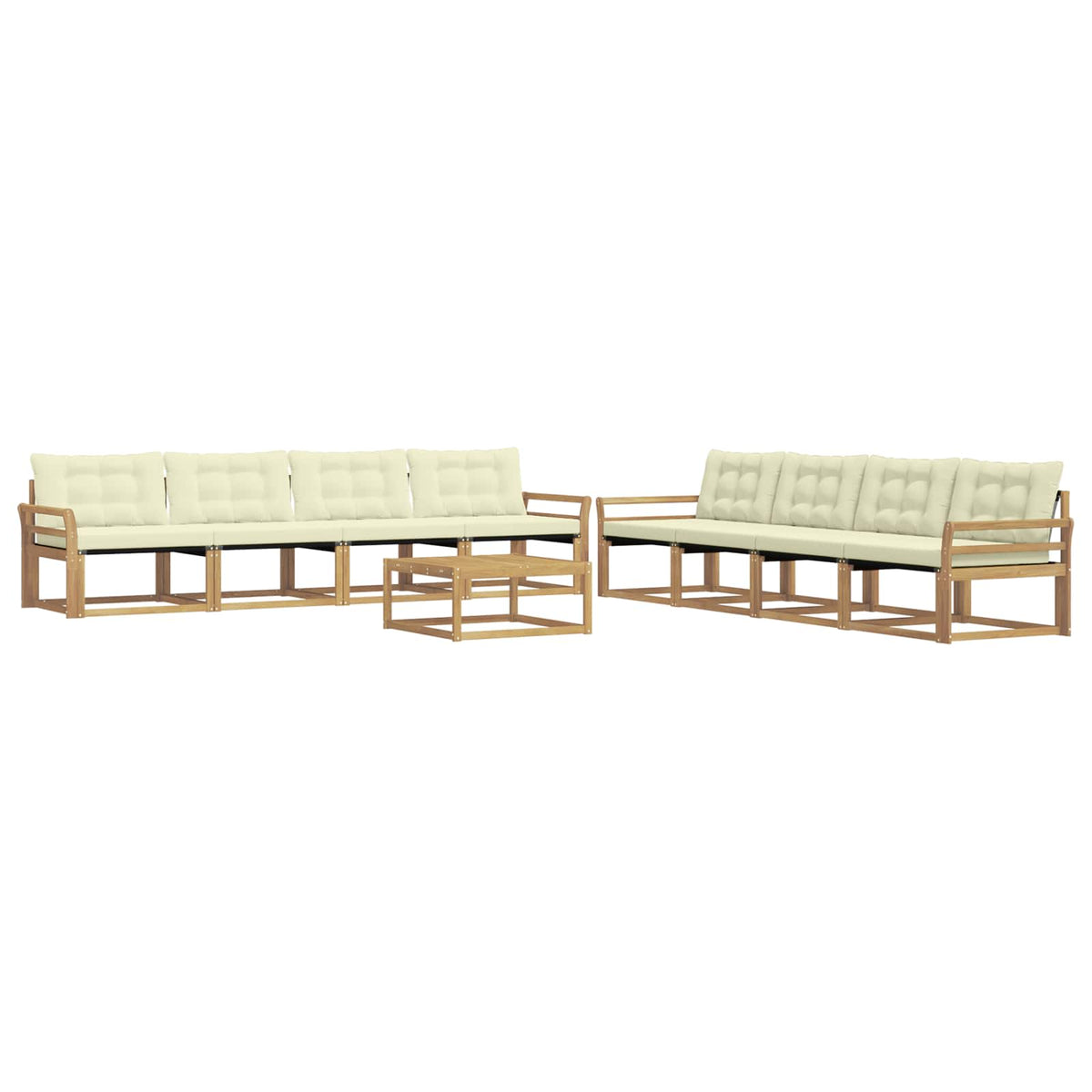 Set vanjskih sofa 9 kom. Bijela i krem