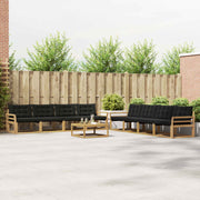 Set vanjskih sofa 9 kom. Bijela i crna
