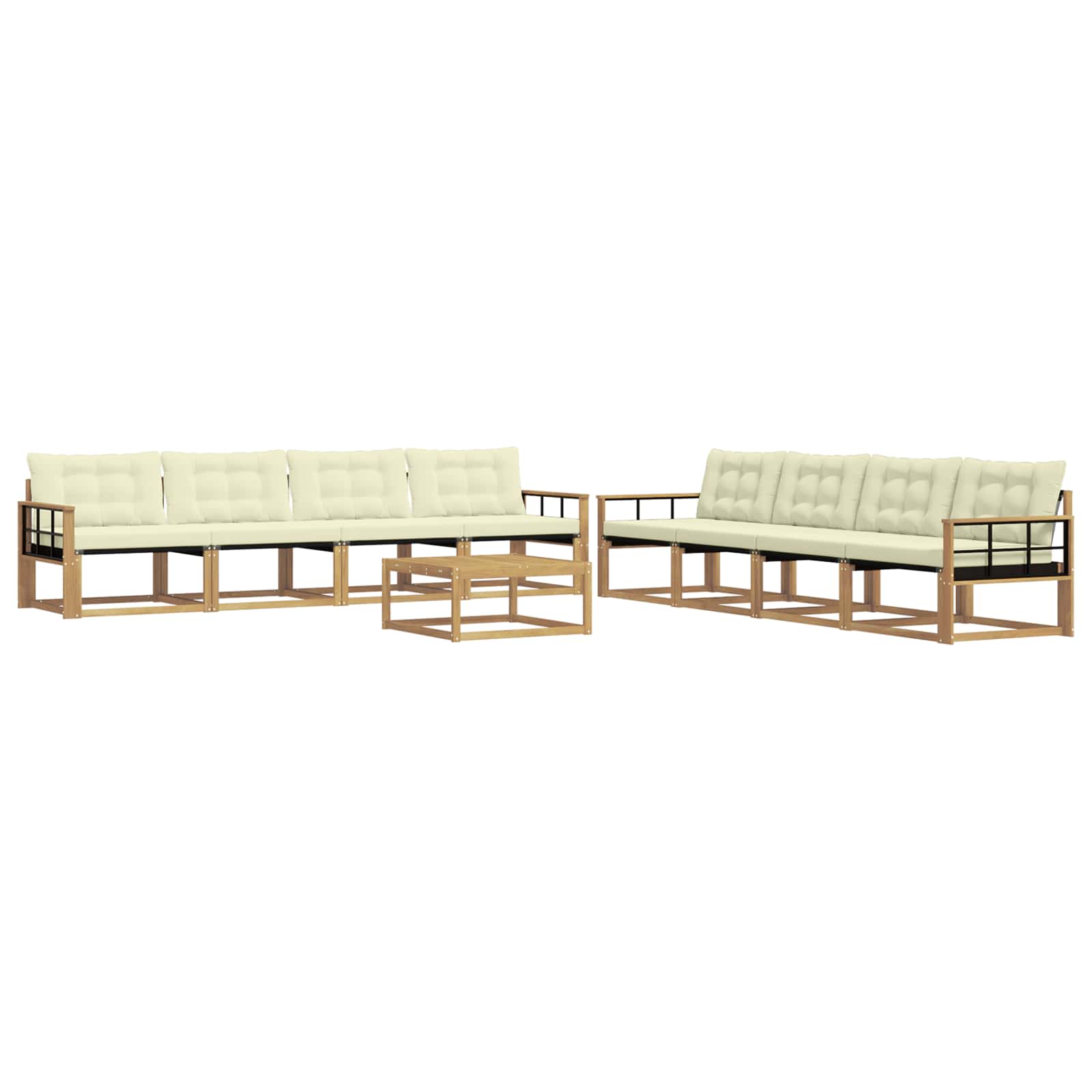 Set vanjskih sofa 9 pcs Bijela i krem 79 x 79 x 37 cm