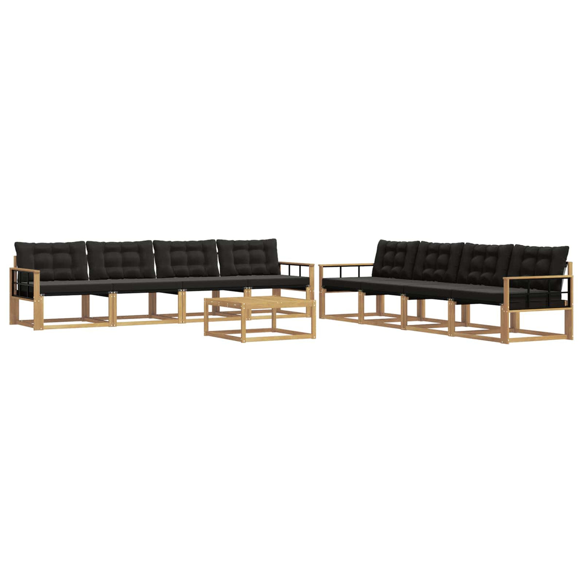 Set vanjskih sofa 9 kom. Bijela i crna