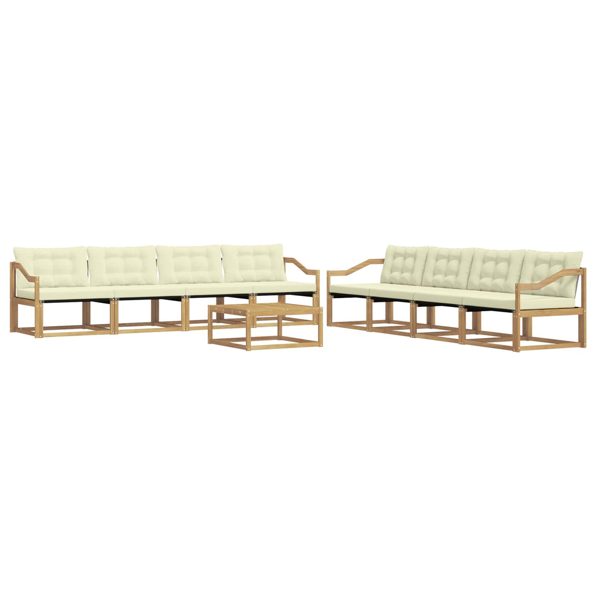 Set vanjskih sofa 9 kom. Bijela i krem