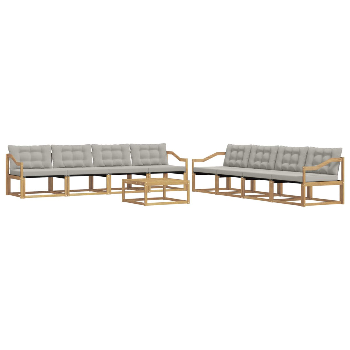 Set vanjskih sofa 9 kom. Bijela i svjetlosiva