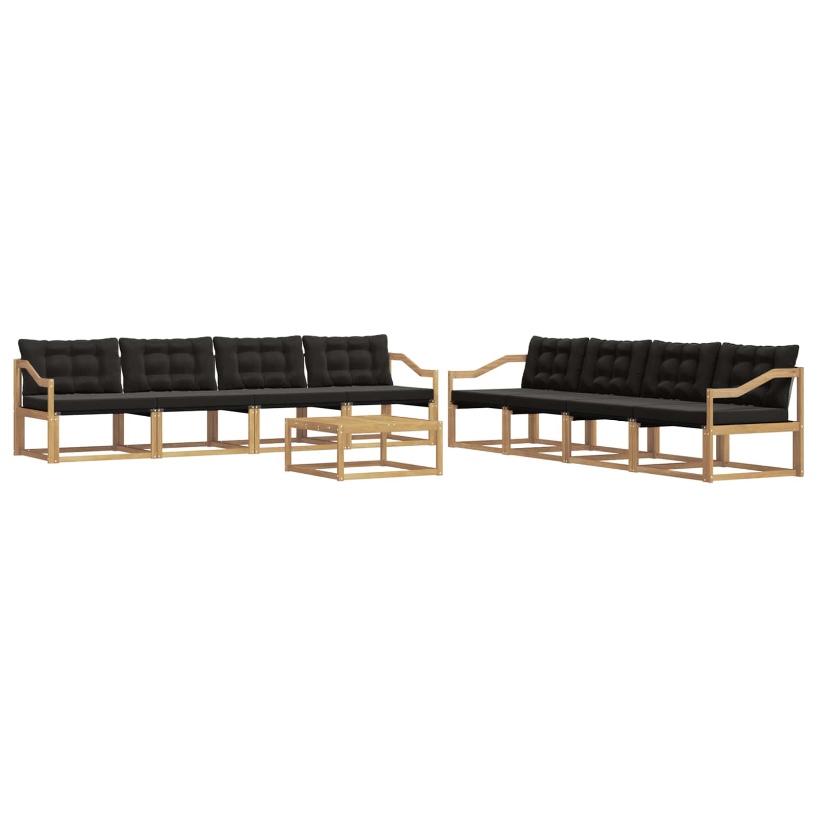 Set vanjskih sofa 9 kom. Bijela i crna