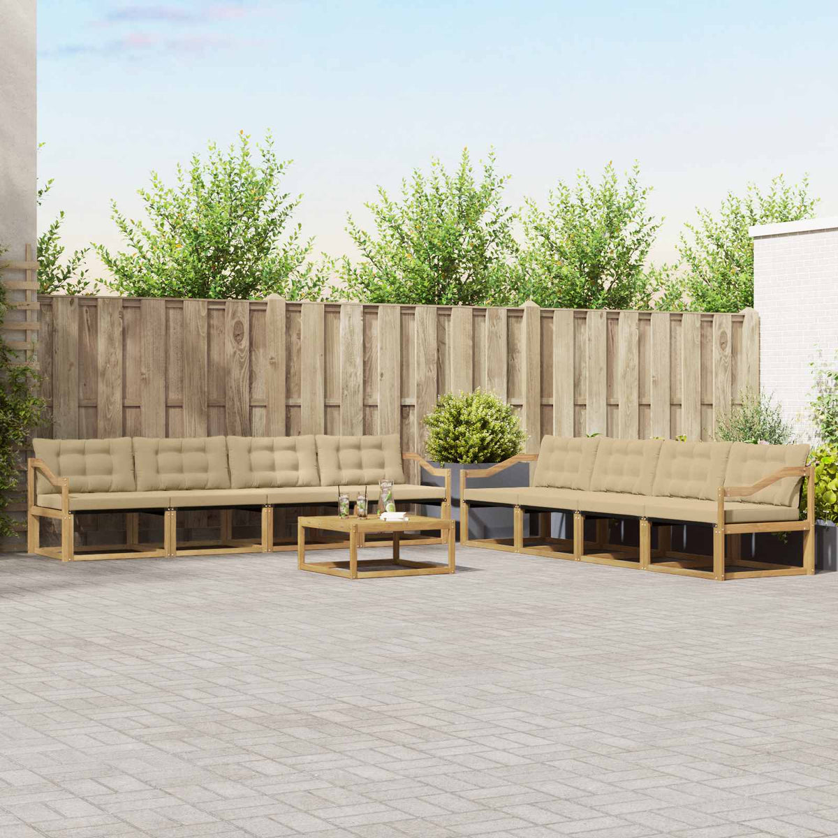 Set vanjskih sofa 9 kom. Bijela i bež