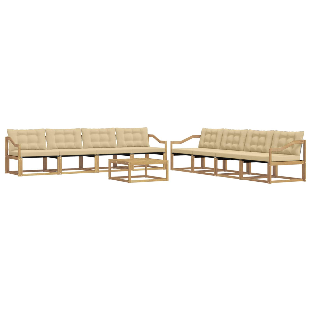 Set vanjskih sofa 9 kom. Bijela i bež