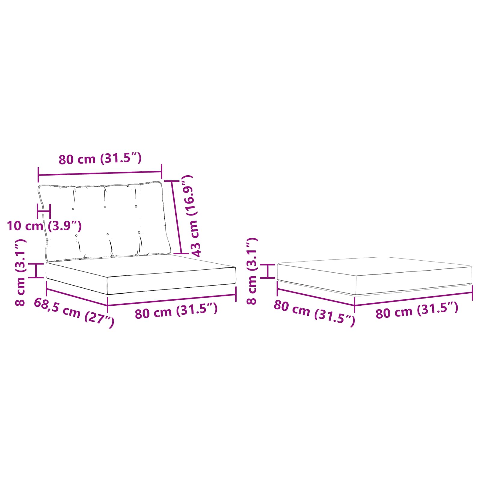Set vanjskih sofa s jastukom 4 pcs Bijela i svjetlosiva