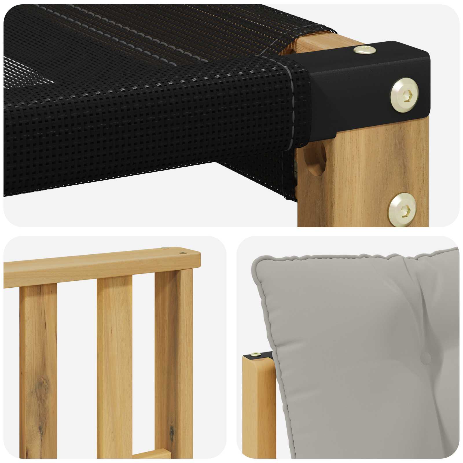 Set vanjskih sofa s jastukom 5 pcs Bijela i svjetlosiva