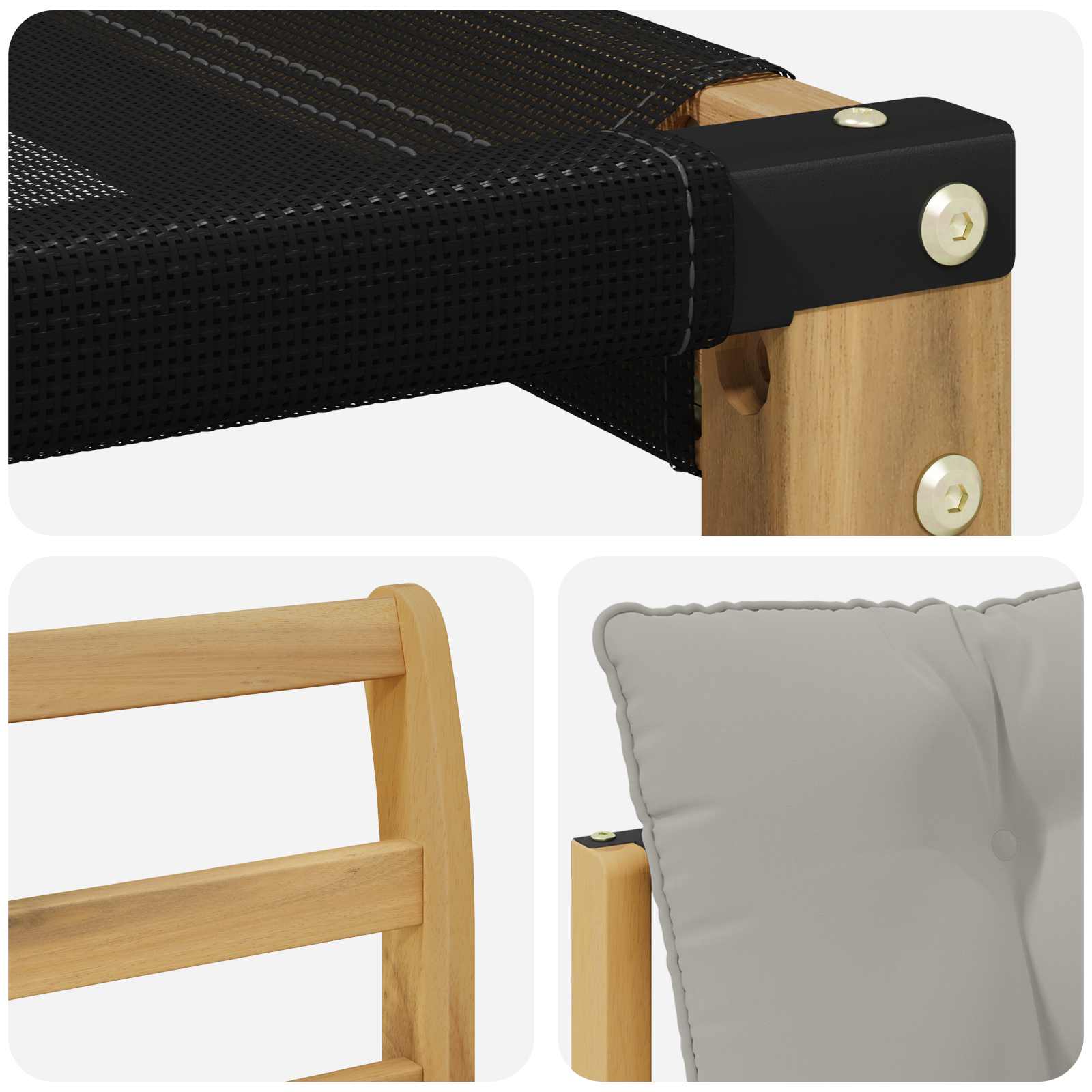 Set vanjskih sofa s jastukom 5 pcs Bijela i svjetlosiva
