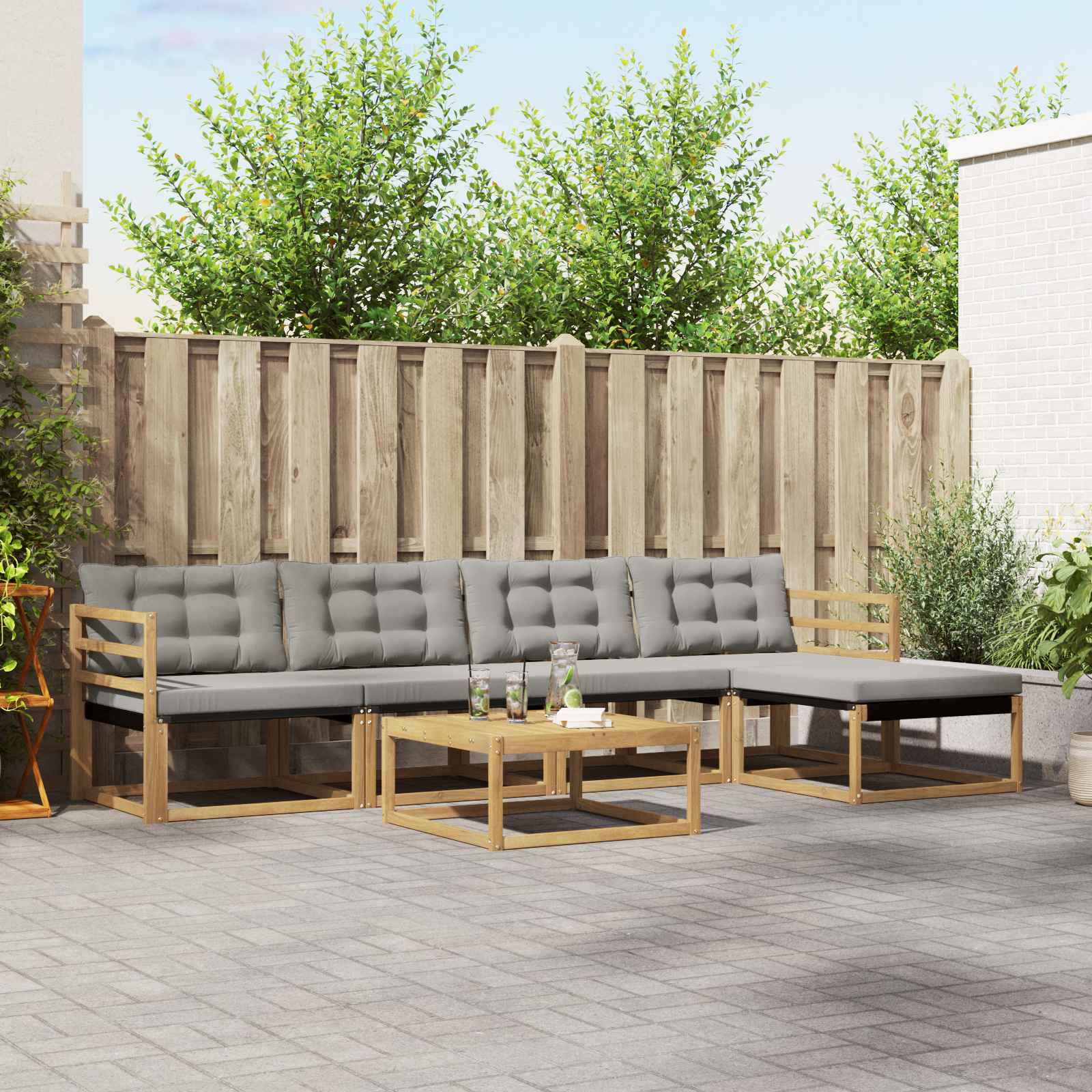 Set vanjskih sofa 6 pcs Bijela i svjetlosiva 79 x 79 x 37 cm