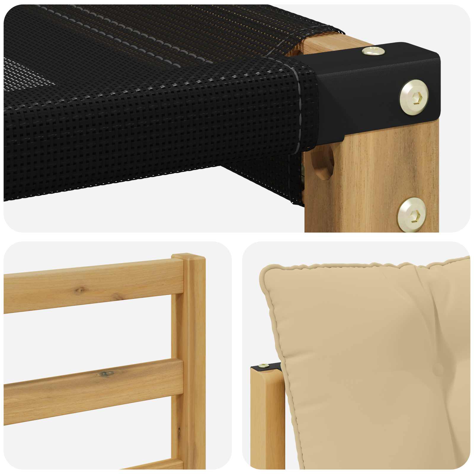 Set vanjskih sofa 6 pcs Bijela i bež 79 x 79 x 37 cm