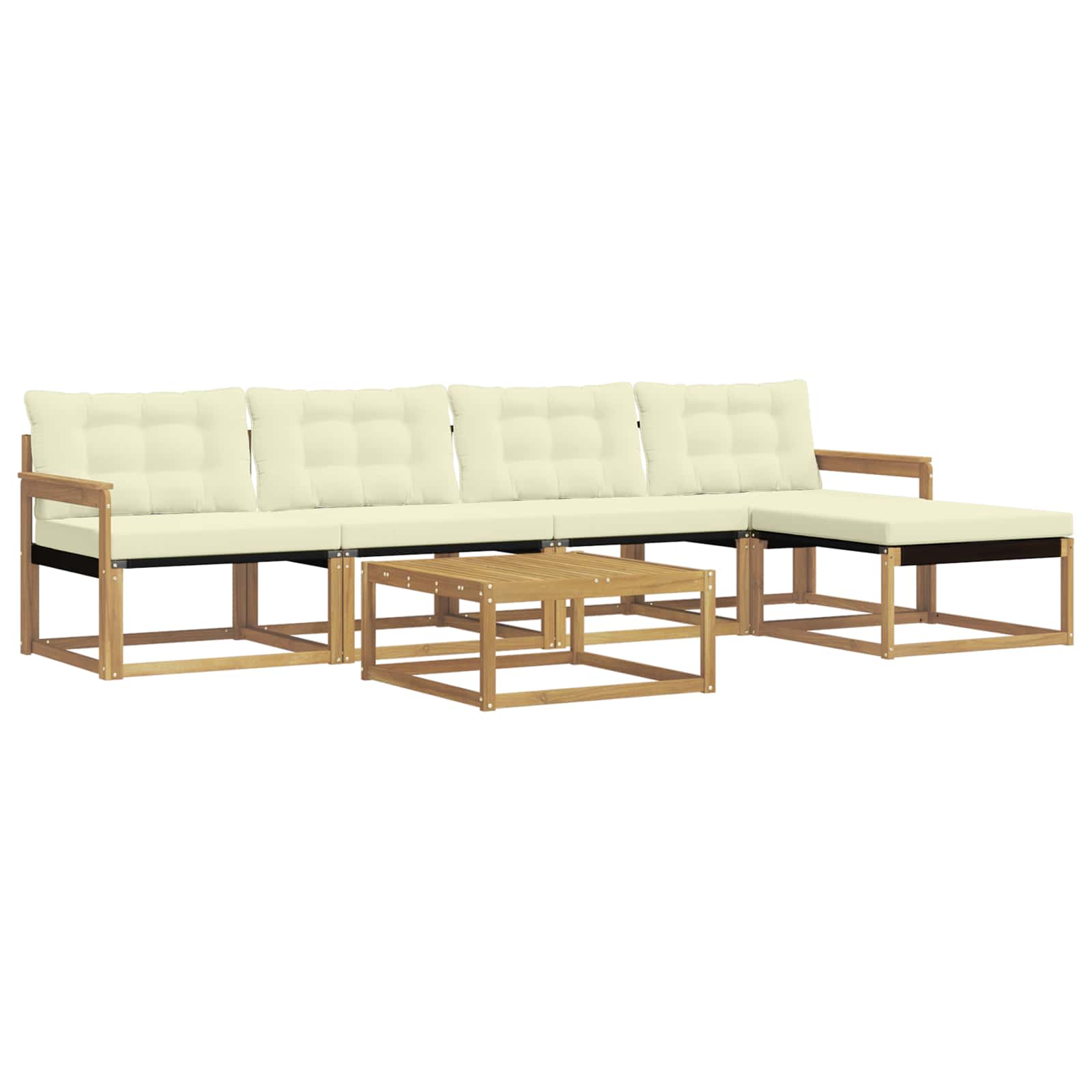 Set vanjskih sofa 6 pcs Bijela i krem