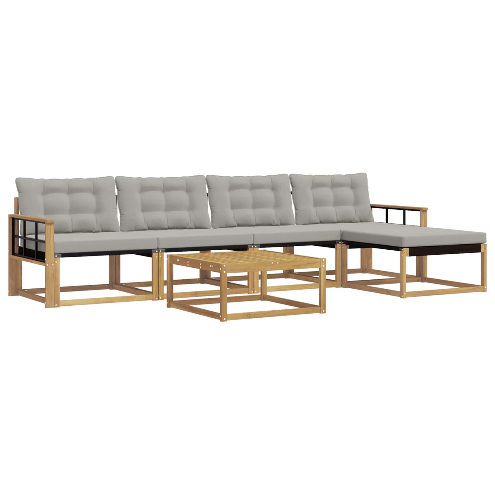 Set vanjskih sofa 6 pcs Bijela i svjetlosiva