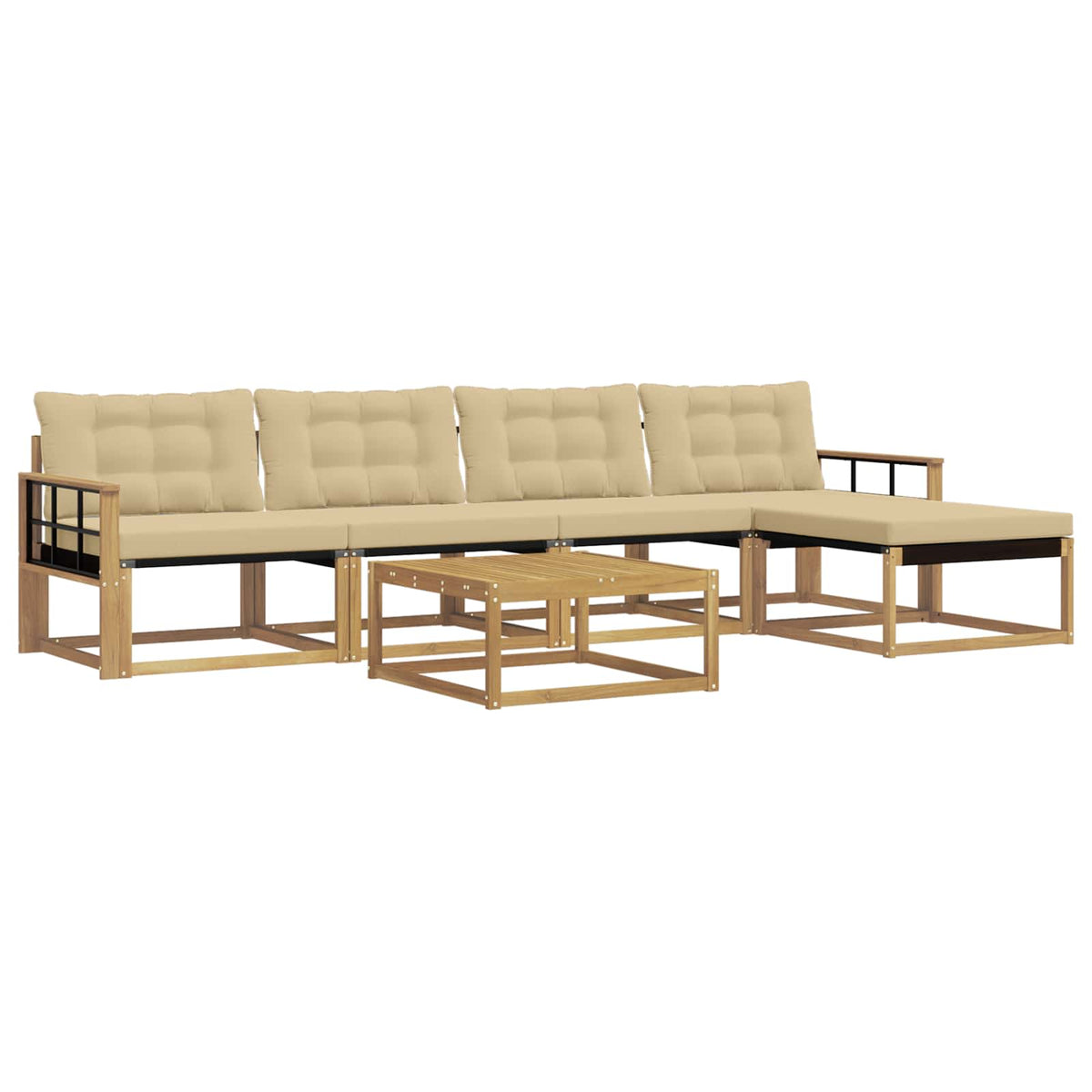 Set vanjskih sofa 6 kom. Bijela i bež