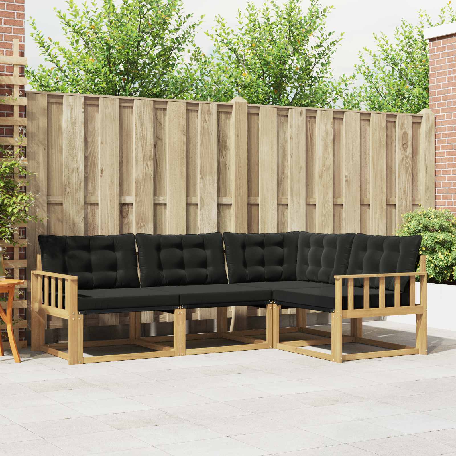 Set vanjskih sofa s jastukom 4 pcs Bijela i crna