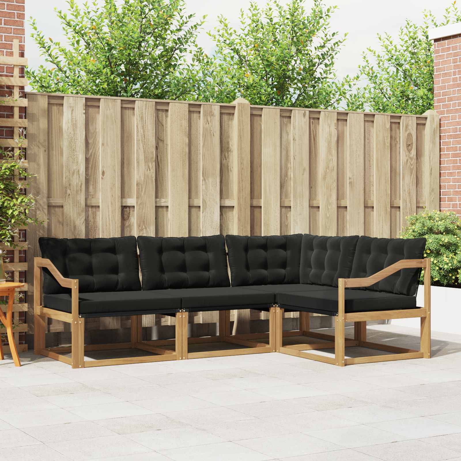 Set vanjskih sofa s jastukom 4 pcs Bijela i crna