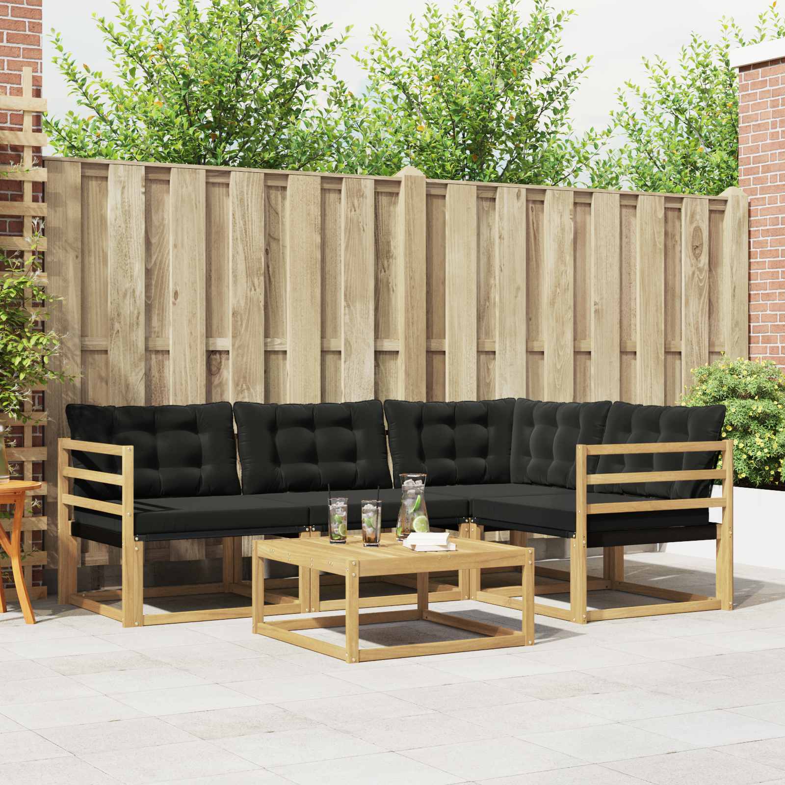 Set vanjskih sofa 5 pcs Bijela i crna 79 x 79 x 37 cm